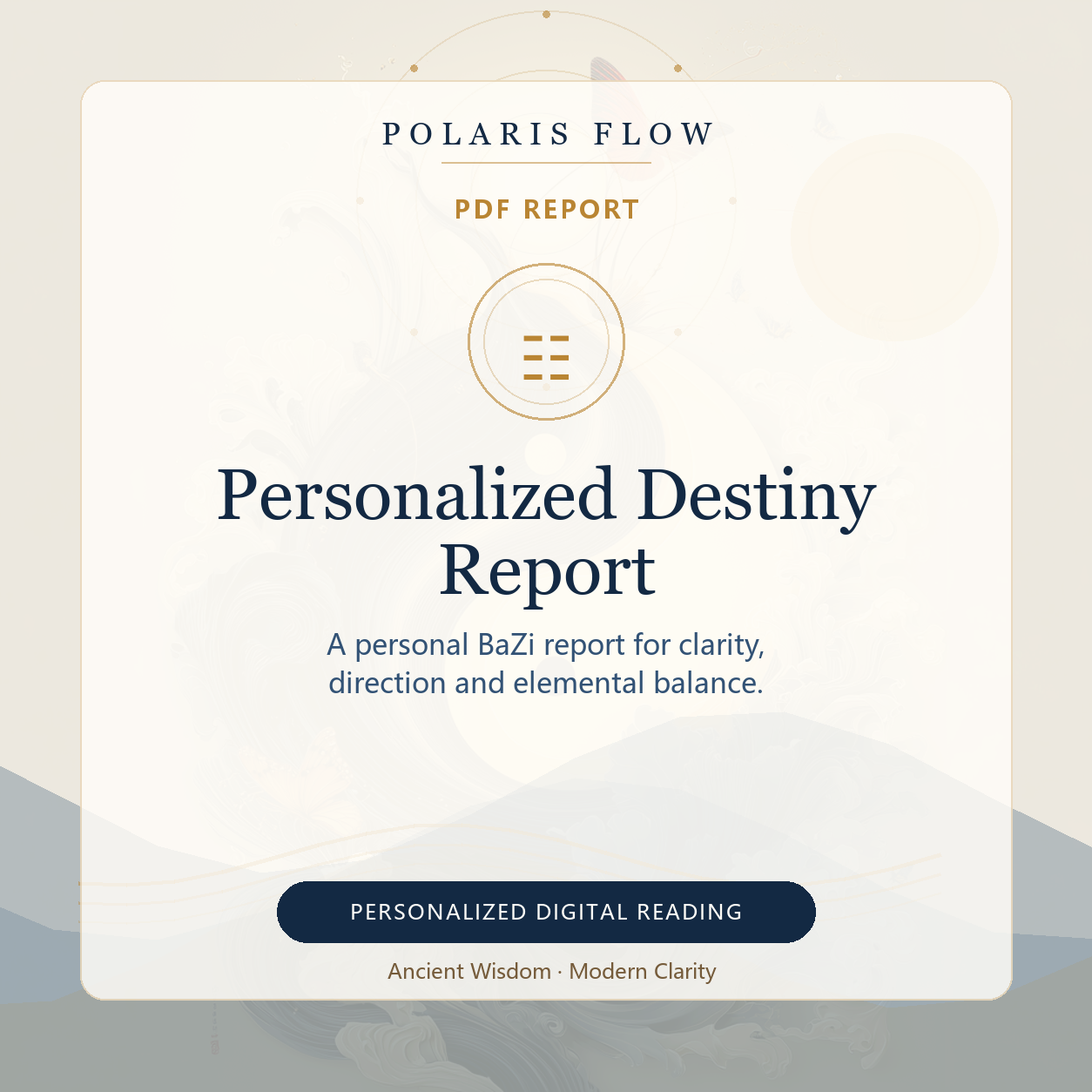Personalized BaZi destiny digital report cover