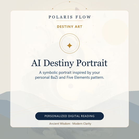 Personalized AI destiny portrait inspired by BaZi and Five Elements