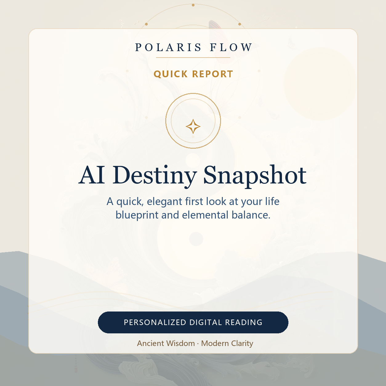 AI BaZi destiny snapshot digital report cover