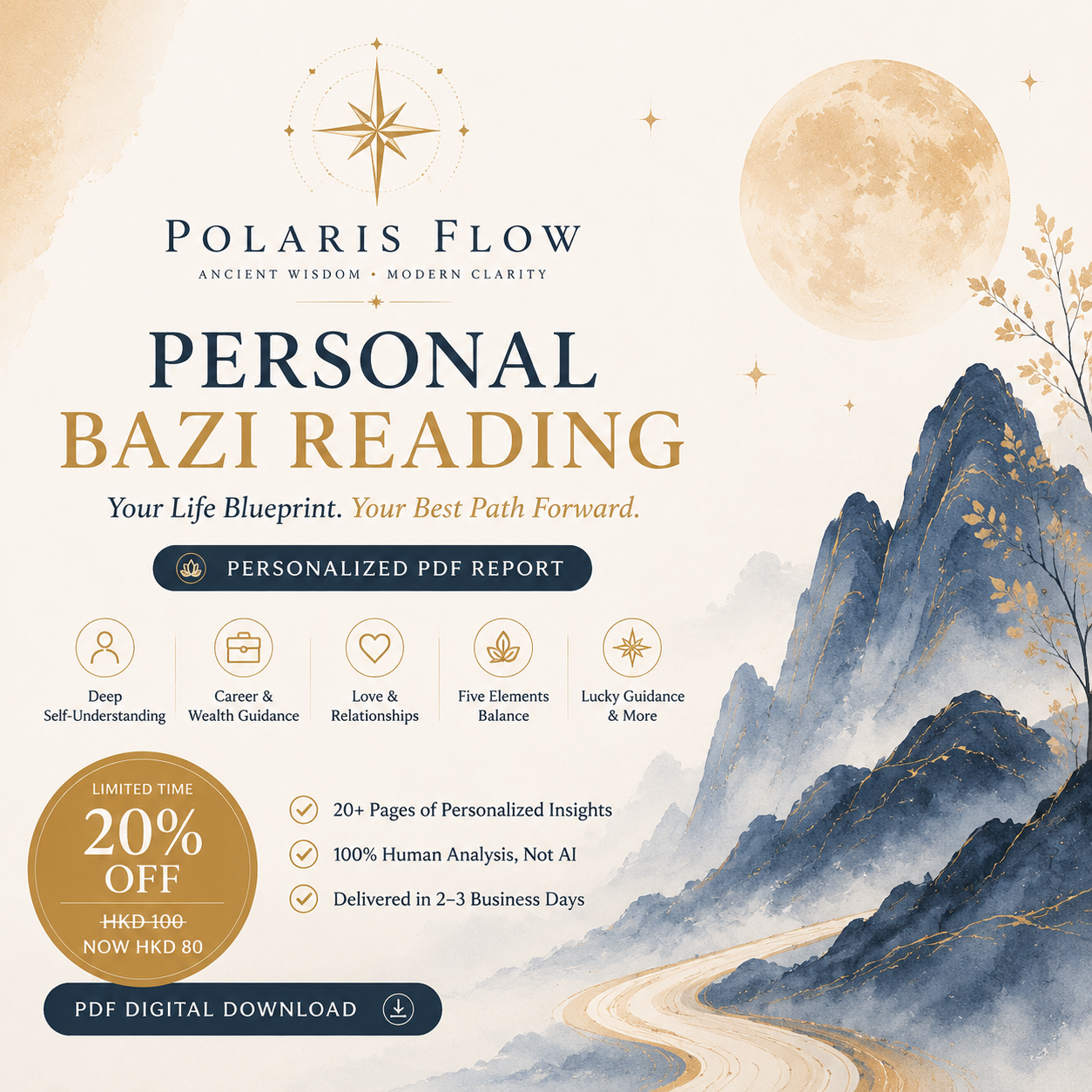 Personal BaZi Reading digital report by Polaris Flow